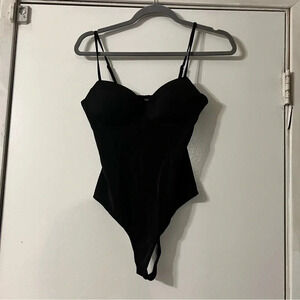 Blashe Black Bodysuit Padded Small Padded Thong Stretchy